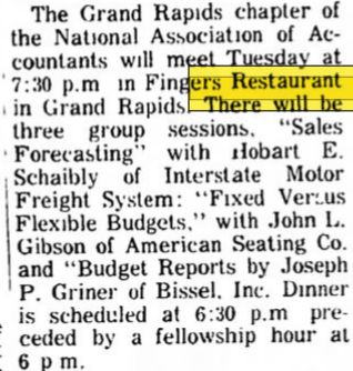 Fingers Restaurant - Apr 1965 Article